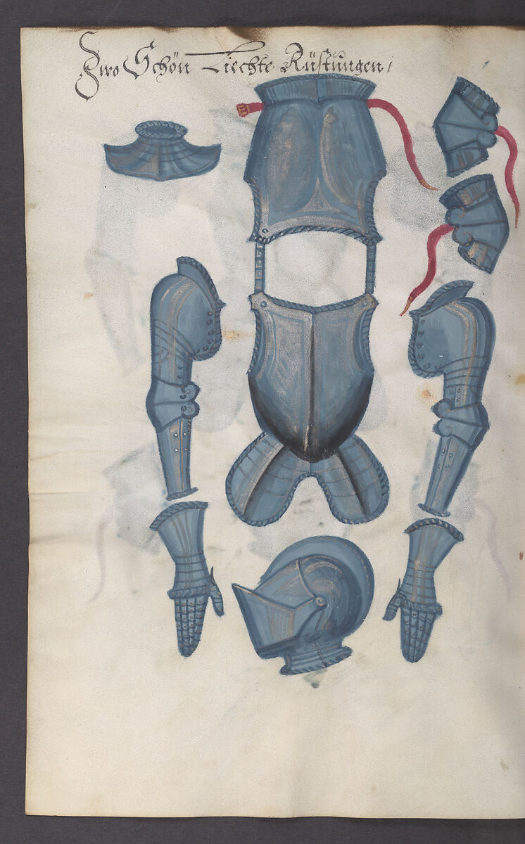 Illustrated Manuscript Inventory of an Armory for Sale by Lottery, Vellum, German