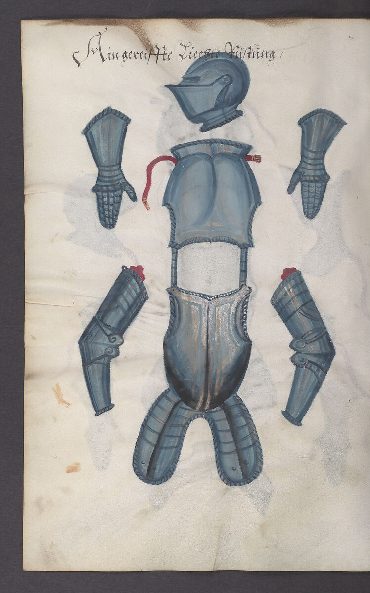 Illustrated Manuscript Inventory of an Armory for Sale by Lottery, Vellum, German