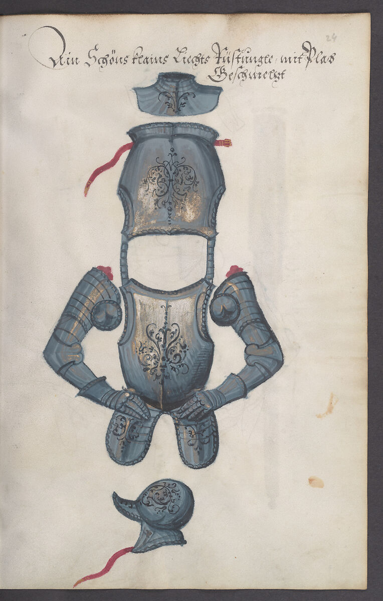 Illustrated Manuscript Inventory of an Armory for Sale by Lottery, Vellum, German