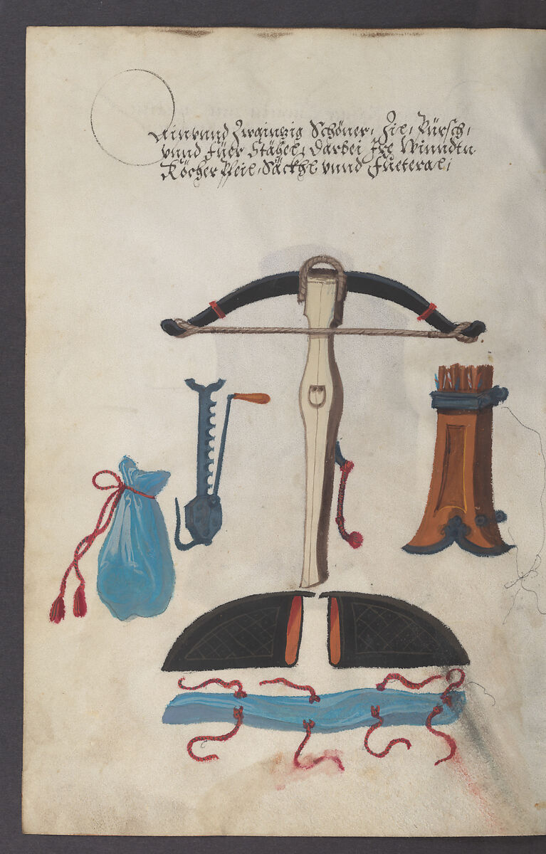 Illustrated Manuscript Inventory of an Armory for Sale by Lottery, Vellum, German