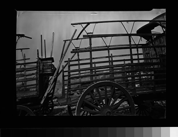 [Wagons, Old Wallabout Market, Brooklyn, New York], Walker Evans  American, Film negative