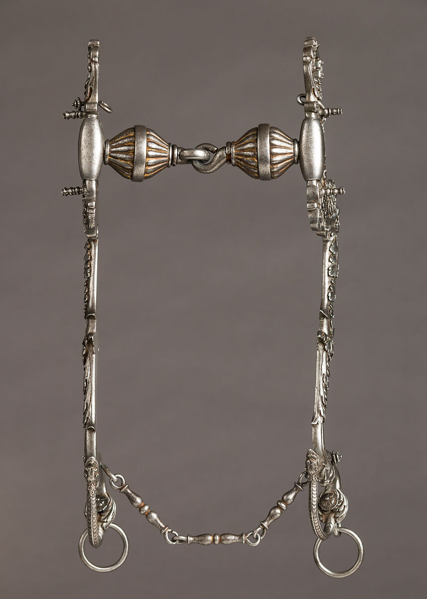 Curb Bit, Iron alloy, gold, North Italian