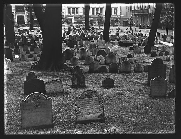 [Graveyard, Boston, Massachusetts], Walker Evans (American, St. Louis, Missouri 1903–1975 New Haven, Connecticut), Glass negative 