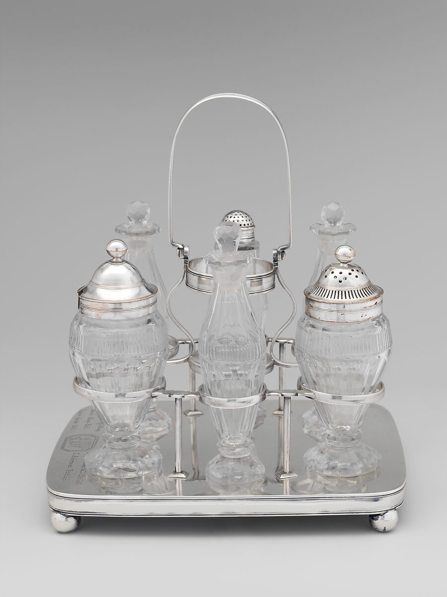 Cruet stand, Lewis and Smith (active ca. 1805–11), Silver, American 