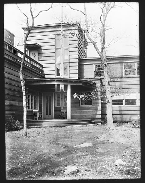 [Modernist House with Brick Patio, Residence of Lyman Paine and Ruth Forbes, Naushon Island, Massachusetts], Walker Evans (American, St. Louis, Missouri 1903–1975 New Haven, Connecticut), Glass negative 