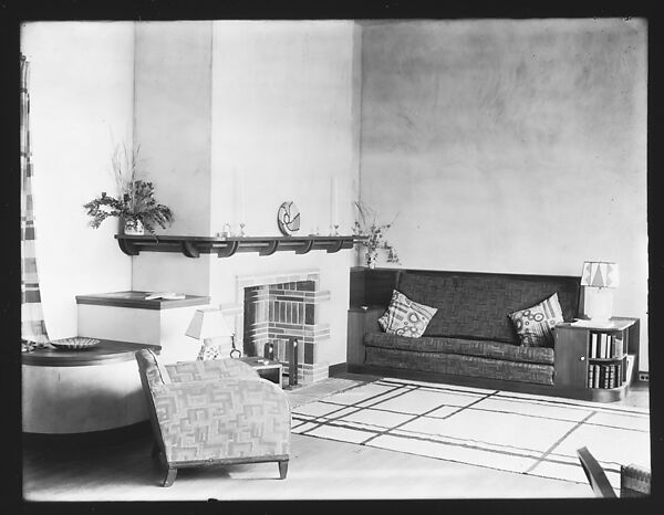 [Living Room Interior of Modernist House, Residence of Lyman Paine and Ruth Forbes, Naushon Island, Massachusetts], Walker Evans (American, St. Louis, Missouri 1903–1975 New Haven, Connecticut), Glass negative 
