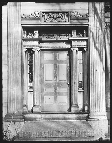 [Greek Revival Doorway, Cherry Valley, New York], Walker Evans (American, St. Louis, Missouri 1903–1975 New Haven, Connecticut), Glass negative 
