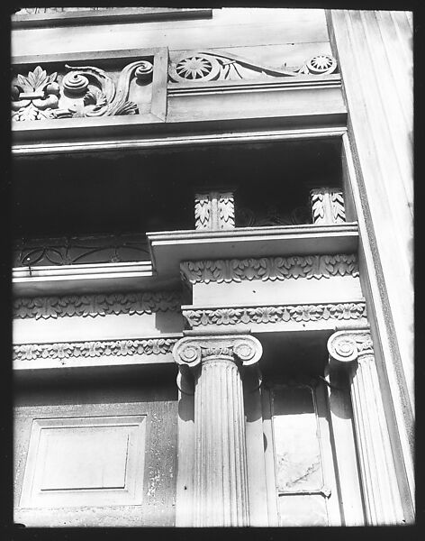 [Acanthus Molding Detail of Greek Revival Doorway, Cherry Valley, New York], Walker Evans (American, St. Louis, Missouri 1903–1975 New Haven, Connecticut), Glass negative 