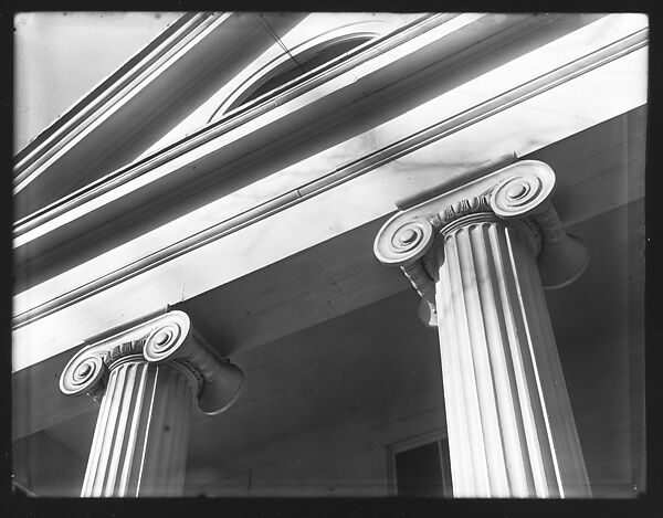 [Ionic Capitals of Greek Revival Building, Cambridge, Massachusetts], Walker Evans (American, St. Louis, Missouri 1903–1975 New Haven, Connecticut), Glass negative 
