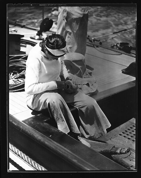 [South Seas: Polly Campbell Cutting a Cocoanut Aboard the Cressida], Walker Evans (American, St. Louis, Missouri 1903–1975 New Haven, Connecticut), Film negative 