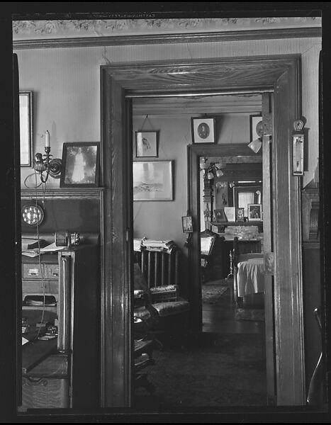 [View of Domestic Interior Showing Family Photographs Around Doorways and on Fireplace Mantle], Walker Evans (American, St. Louis, Missouri 1903–1975 New Haven, Connecticut), Film negative 