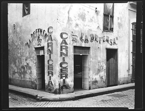[Corner Butcher Shop "La Defensa Carniceria", Havana], Walker Evans (American, St. Louis, Missouri 1903–1975 New Haven, Connecticut), Film negative 
