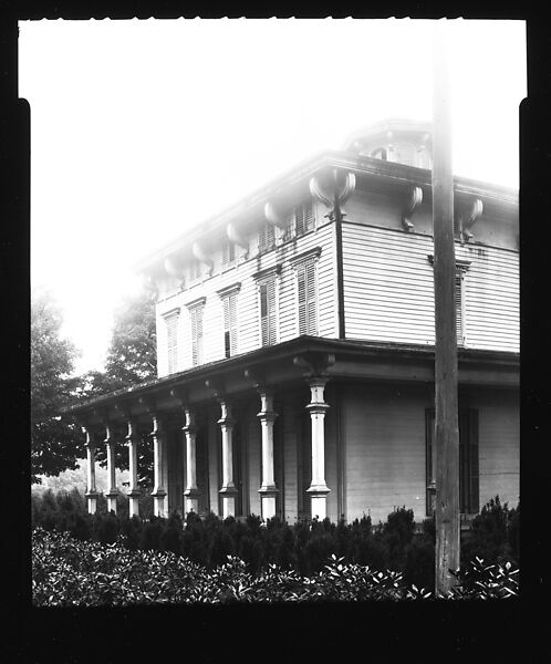 [Oblique View of House with Full-Façade Porch and Telephone Pole in Foreground (Overexposed)], Walker Evans (American, St. Louis, Missouri 1903–1975 New Haven, Connecticut), Film negative 
