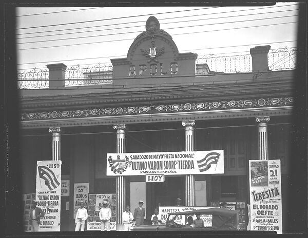 [Street Scene in Front of Apolo Theatre, Independence Day, Old Havana District, Havana], Walker Evans (American, St. Louis, Missouri 1903–1975 New Haven, Connecticut), Film negative 