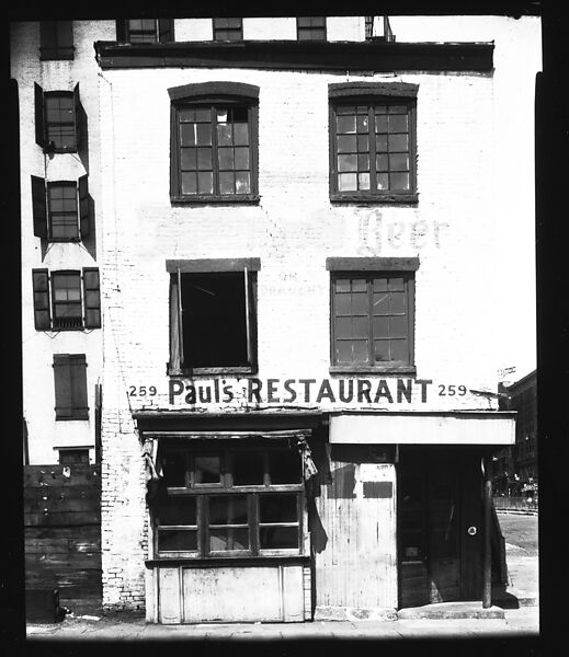 Walker Evans | [Brick Building on Waterfront, Paul's Restaurant, New ...