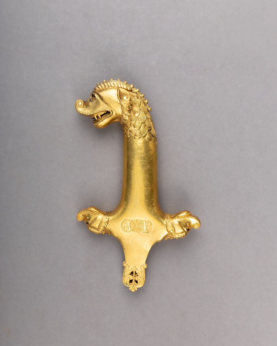 Sword Hilt, Gold, gems, Indian, Dhar