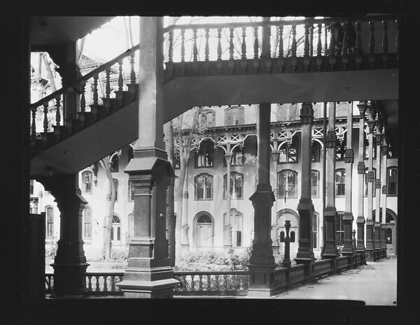 [Porch and External Stairwell of United States Hotel, Saratoga Springs, New York], Walker Evans (American, St. Louis, Missouri 1903–1975 New Haven, Connecticut), Film negative 