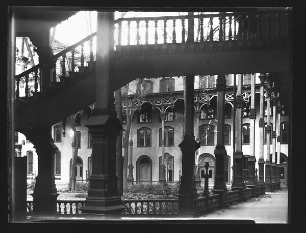 [Porch and External Stairwell of United States Hotel, Saratoga Springs, New York], Walker Evans (American, St. Louis, Missouri 1903–1975 New Haven, Connecticut), Film negative 