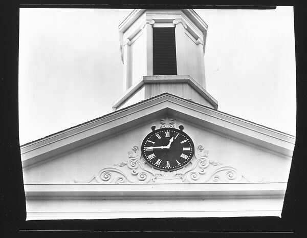 [Clock and Belltower Detail of Greek Revival Church, From Below], Walker Evans (American, St. Louis, Missouri 1903–1975 New Haven, Connecticut), Film negative 