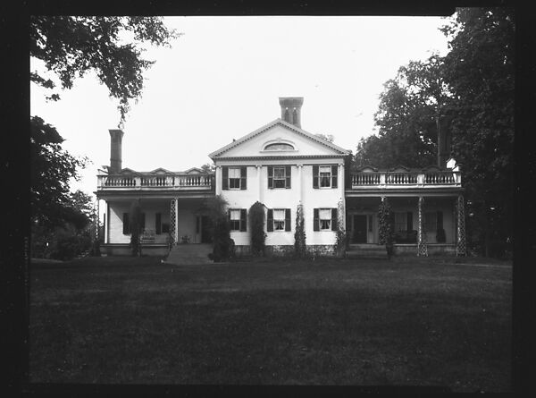 [Greek Revival House with Full-Façade Porch, Cherry Valley, New York?], Walker Evans (American, St. Louis, Missouri 1903–1975 New Haven, Connecticut), Film negative 