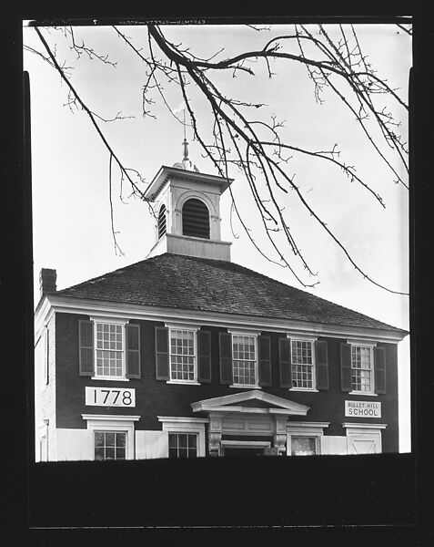 [Bullet Hill Schoolhouse with "1778" Placard on Façade], Walker Evans (American, St. Louis, Missouri 1903–1975 New Haven, Connecticut), Film negative 