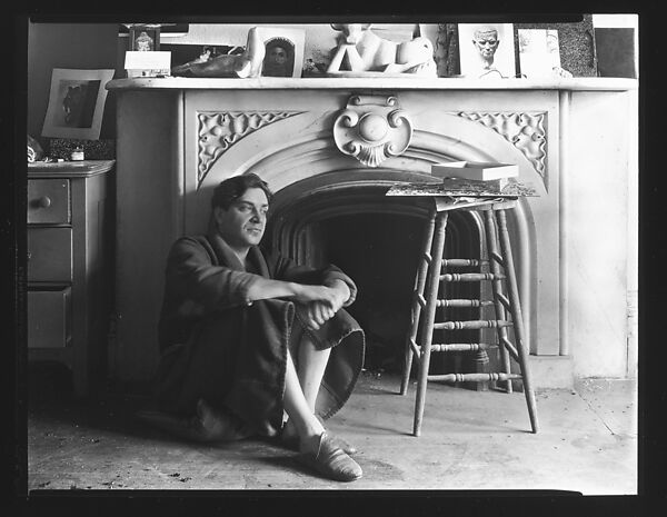 [Reuben Nakian Seated Against Fireplace Mantle], Walker Evans (American, St. Louis, Missouri 1903–1975 New Haven, Connecticut), Film negative 