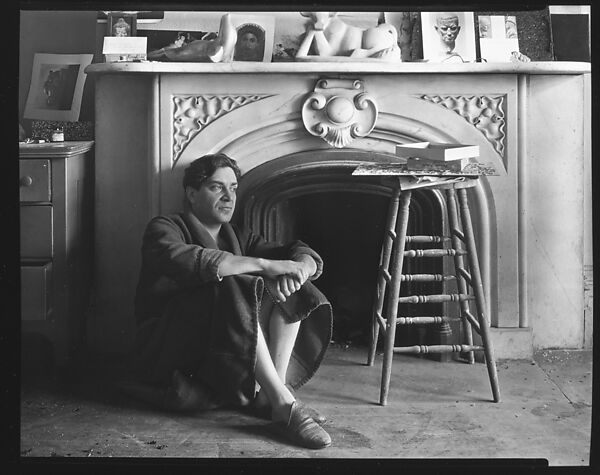 [Reuben Nakian Seated in Front of Fireplace Mantle], Walker Evans (American, St. Louis, Missouri 1903–1975 New Haven, Connecticut), Film negative 