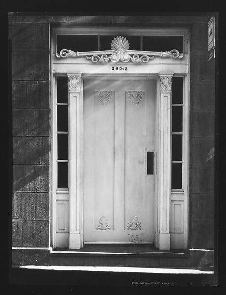 [Greek Revival Doorway, 290-2 Bank Street, New York City], Walker Evans (American, St. Louis, Missouri 1903–1975 New Haven, Connecticut), Film negative 