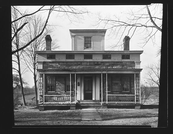 [Greek Revival House with Brick Porch and Cast-Iron Railings], Walker Evans (American, St. Louis, Missouri 1903–1975 New Haven, Connecticut), Film negative 