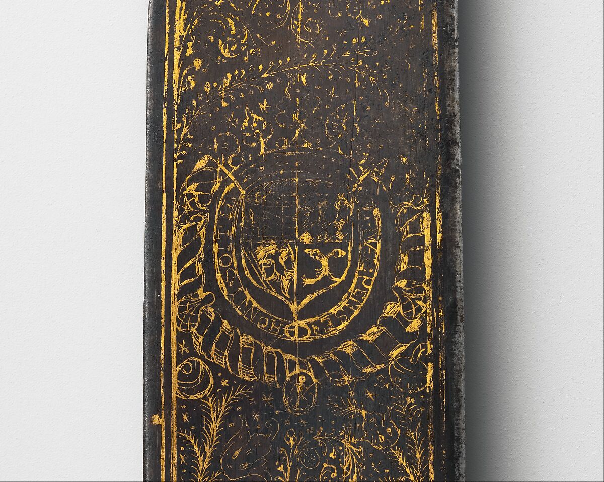 Knife, Steel, wood (ebony), gold, Italian