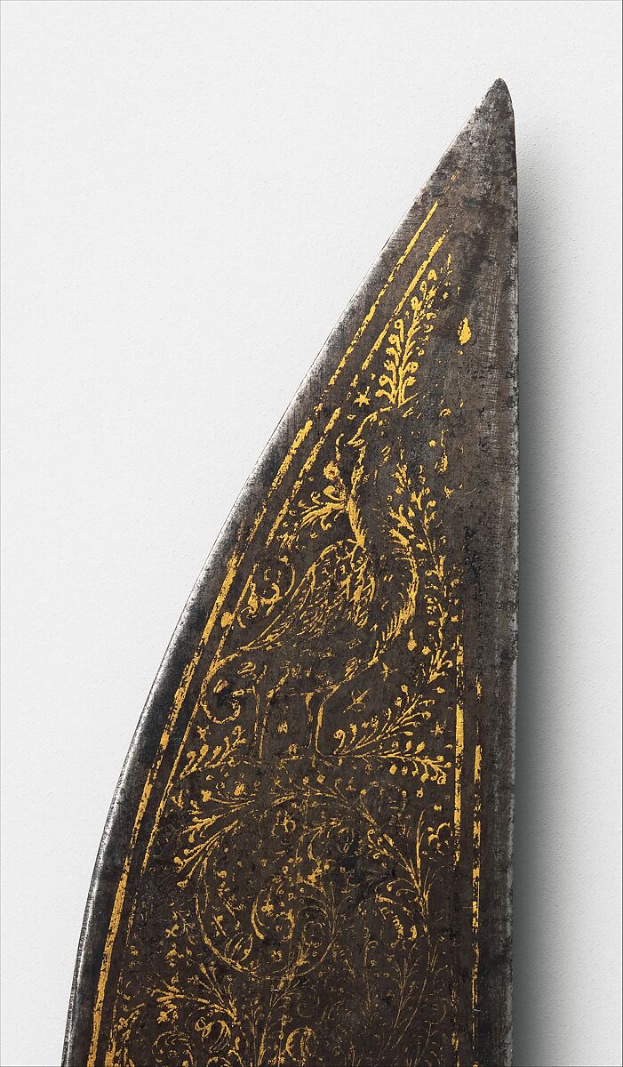 Knife, Steel, wood (ebony), gold, Italian