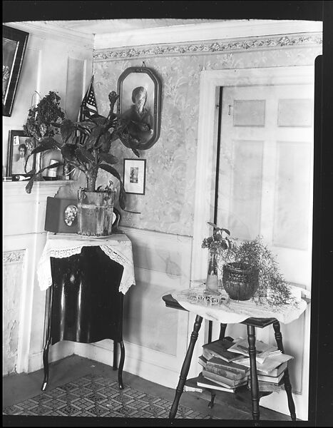 [Interior Showing Cactus Plant and Family Photographs on Mantle and Wall in De Luze House, Truro, Massachusetts], Walker Evans (American, St. Louis, Missouri 1903–1975 New Haven, Connecticut), Film negative