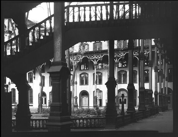 [Porch and External Stairwell of Grand Hotel, Saratoga Springs, New York], Walker Evans (American, St. Louis, Missouri 1903–1975 New Haven, Connecticut), Film negative