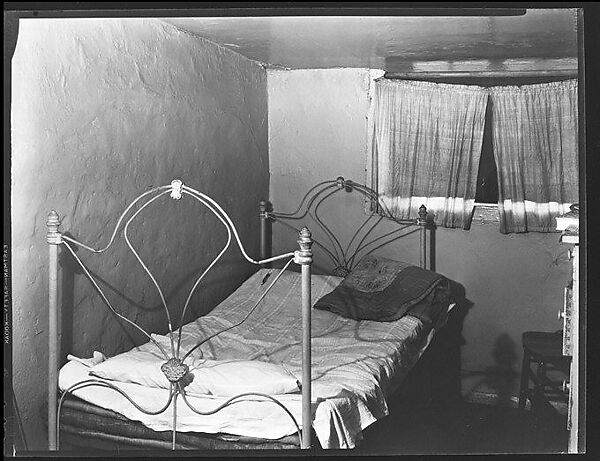 [Bedroom in Boarding House on Hudson Street, Residence of John Cheever, New York City], Walker Evans (American, St. Louis, Missouri 1903–1975 New Haven, Connecticut), Film negative 