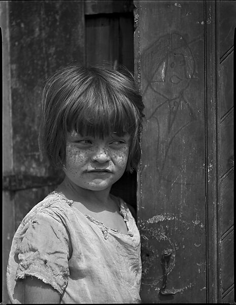 [Girl Standing Next to Child's Drawing on Door in Yard, Havana?], Walker Evans (American, St. Louis, Missouri 1903–1975 New Haven, Connecticut), Film negative 