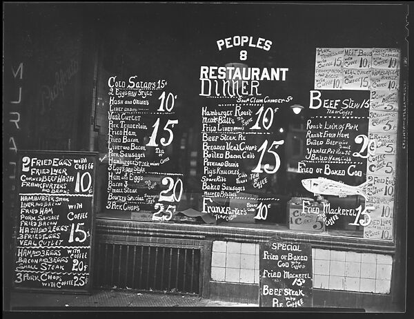 [Lunchroom Window on the Bowery, People's Restaurant, New York City], Walker Evans (American, St. Louis, Missouri 1903–1975 New Haven, Connecticut), Film negative