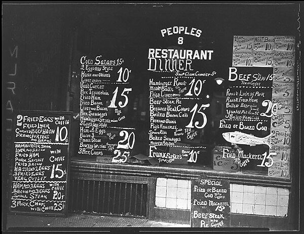 [Lunchroom Window on the Bowery, People's Restaurant, New York City], Walker Evans (American, St. Louis, Missouri 1903–1975 New Haven, Connecticut), Film negative 