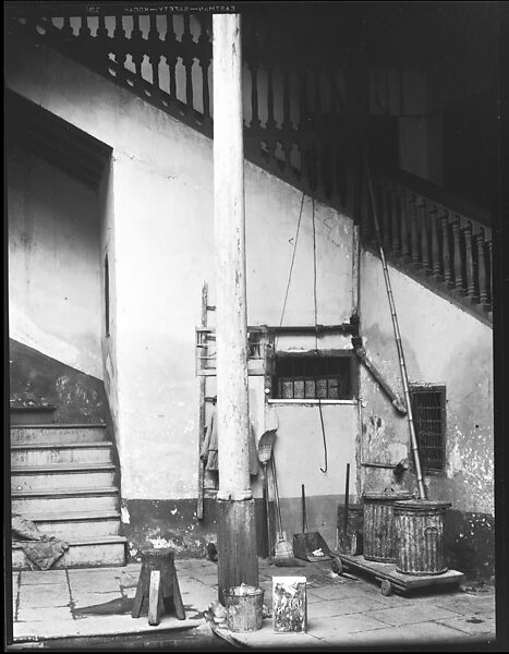 [Courtyard with Brooms, Trashcans, and Rear Stairwell, Havana], Walker Evans (American, St. Louis, Missouri 1903–1975 New Haven, Connecticut), Film negative 
