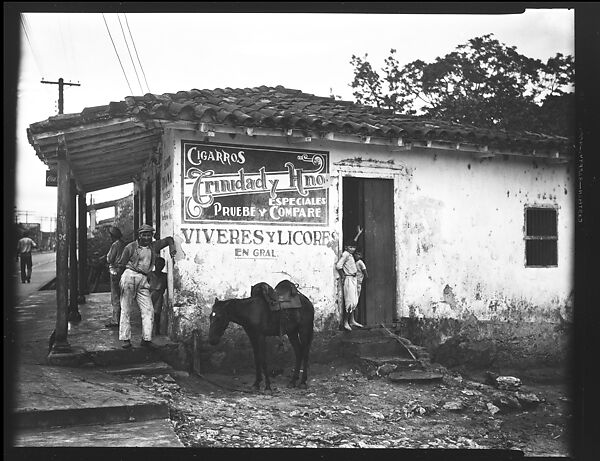 [General Store with People in Doorway and Pony Tied to Post, Havana Outskirts], Walker Evans (American, St. Louis, Missouri 1903–1975 New Haven, Connecticut), Film negative