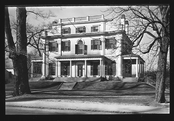[Greek Revival House with Side Porches, Dedham, Massachusetts], Walker Evans (American, St. Louis, Missouri 1903–1975 New Haven, Connecticut), Film negative 
