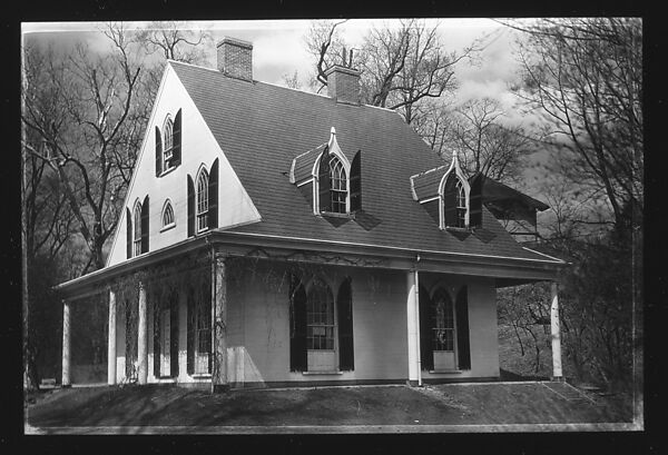 [Gothic Revival House with Pointed-Arch Windows, Chestnut Hill, Massachusetts], Walker Evans (American, St. Louis, Missouri 1903–1975 New Haven, Connecticut), Film negative 