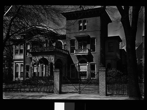 [Italianate Revival House Behind Iron Gate, Brookline, Massachusetts], Walker Evans (American, St. Louis, Missouri 1903–1975 New Haven, Connecticut), Film negative 