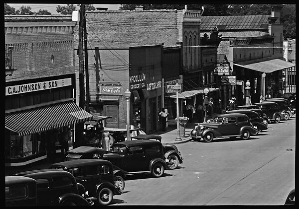 Walker Evans Parked Cars and Pedestrians on Main Street