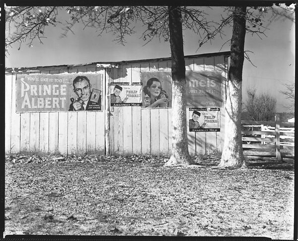 [Cigarette Advertisements on Barn Façade, Chilton County, Alabama], Walker Evans (American, St. Louis, Missouri 1903–1975 New Haven, Connecticut), Film negative 