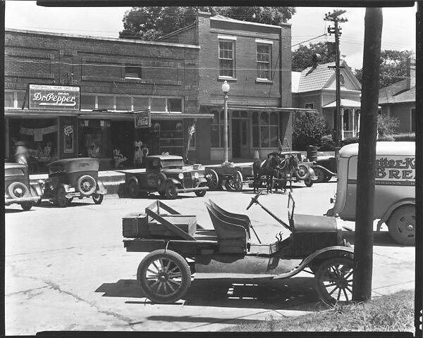 Walker Evans Street Scene with Parked Cars Mule Drawn Wagon