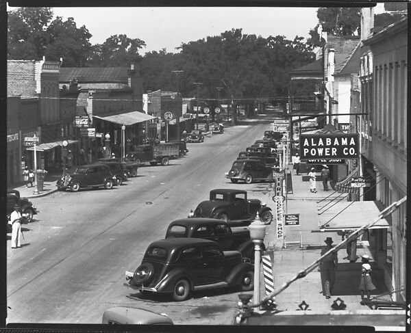 [View of Main Street with Alabama Power Company Sign, Greensboro, Alabama], Walker Evans (American, St. Louis, Missouri 1903–1975 New Haven, Connecticut), Film negative 