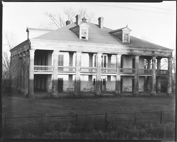 [Shadowed Façade of Uncle Sam Plantation House, St. James Parish, Louisiana], Walker Evans (American, St. Louis, Missouri 1903–1975 New Haven, Connecticut), Film negative 