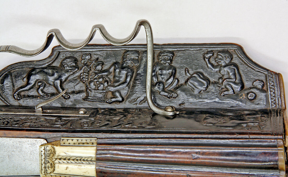 Wheellock Rifle, Lienhart Has (German, active ca. 1663), Steel, wood (walnut), brass, bone, German, Gmünd