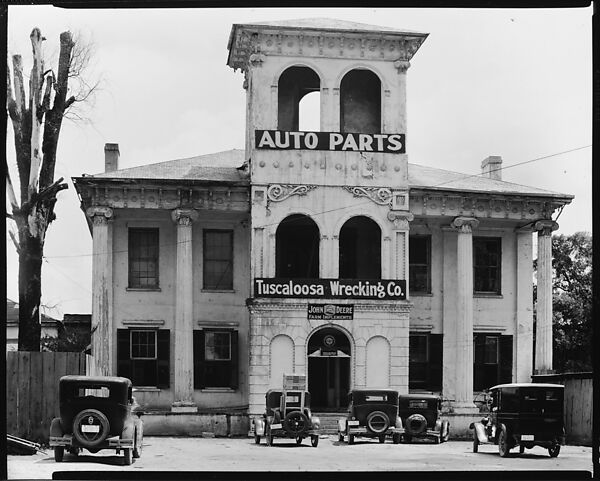 Walker Evans | [Italianate Revival Building with Wrecking Company Signs ...