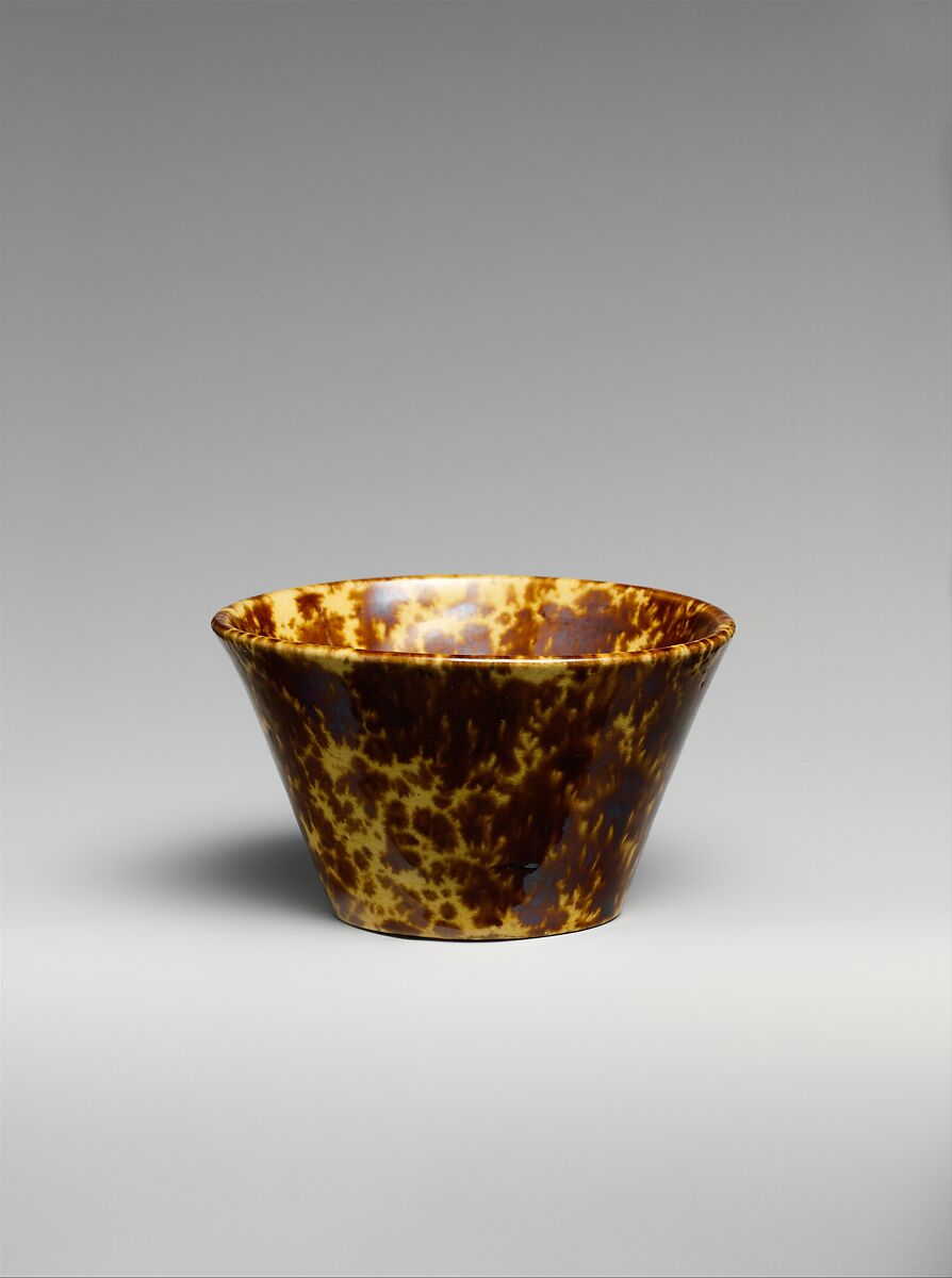 Cup, Mottled brown earthenware, American 